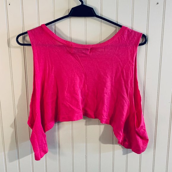Wildfox Hot Pink Crop Top - Picture 2 of 3